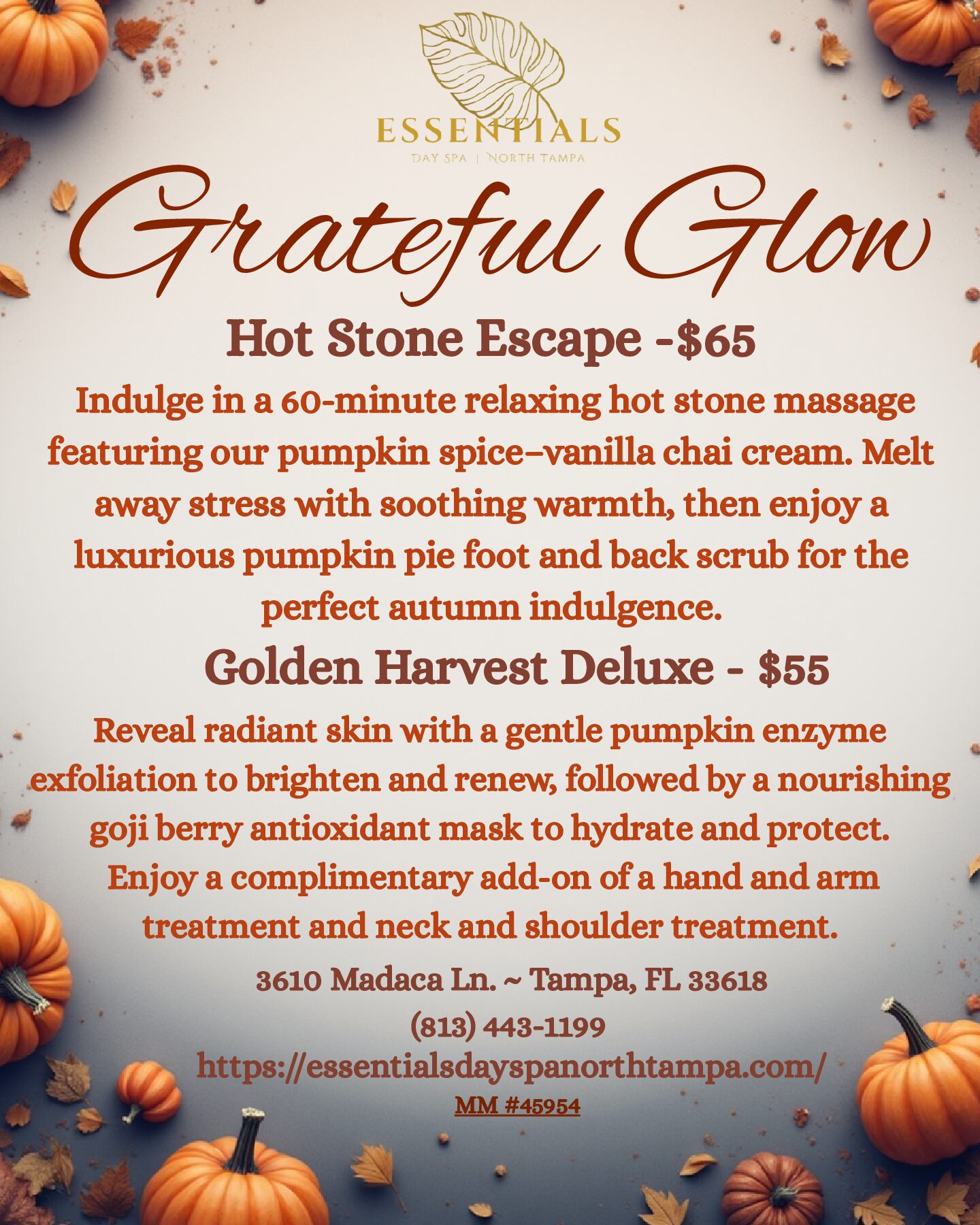 Grateful Glow โ Fall Spa Specials ๐